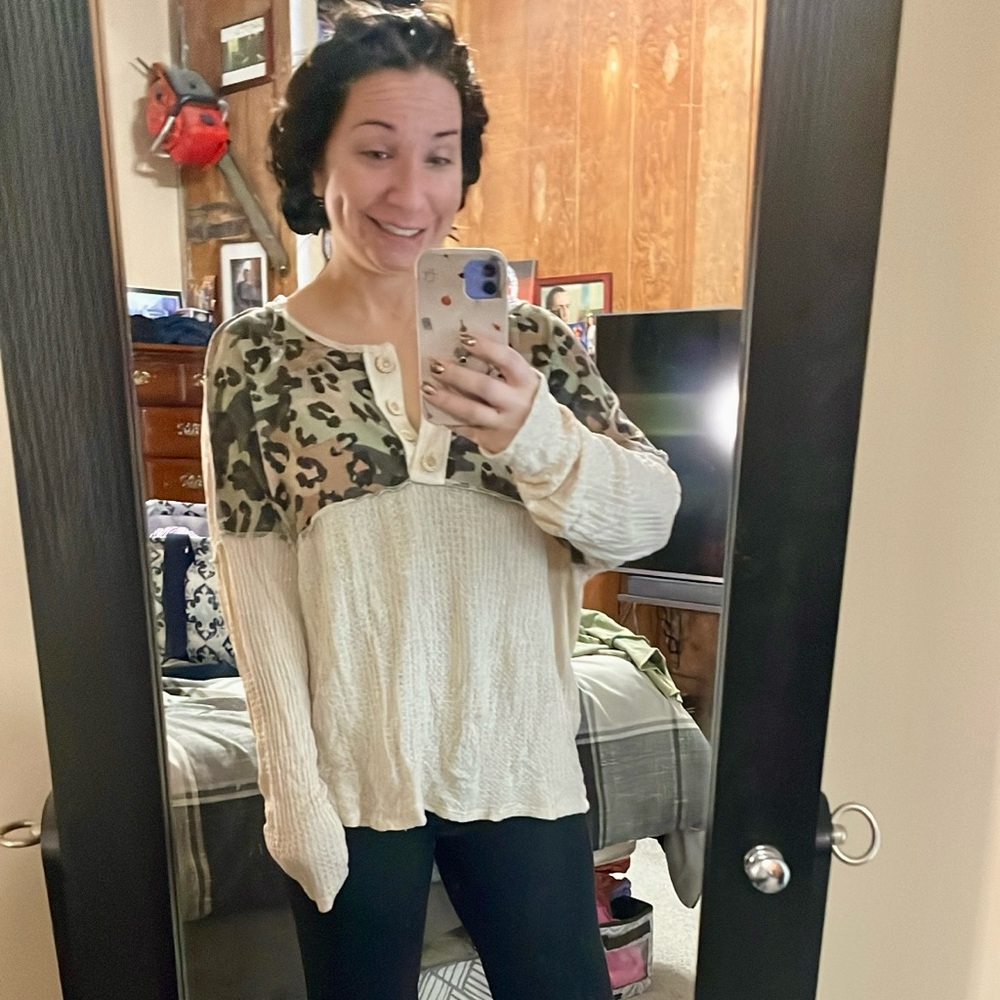 Haptics camo cheetah print   Top